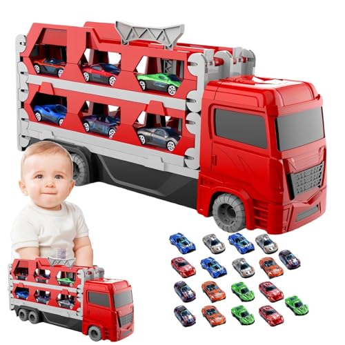 Auto-Rennbahn-Spielzeug, Spielzeug-LKW für Kinder - Kreativer Faltbarer Autotransporter - Autotransporter-Spielzeug für Geburtstag, Weihnachten, Partys, Kindertag oder Neujahr Auto-Rennbahn-Spielzeug, Spielzeug-LKW für Kinder - Kreativer Faltbarer Autotransporter - Autotransporter-Spielzeug für Geburtstag, Weihnachten, Partys, Kindertag oder Neujahr von Generisch