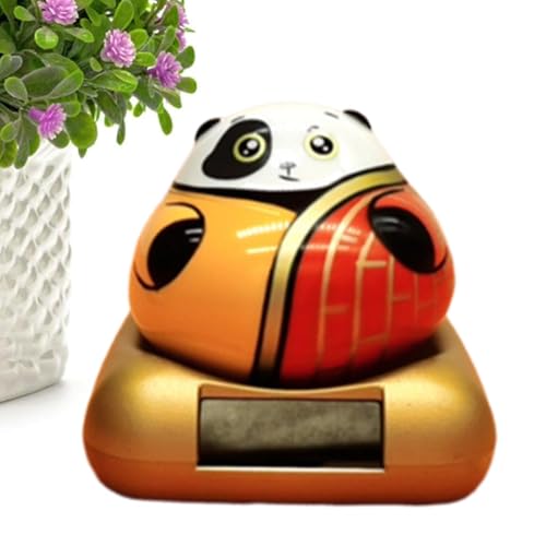 Auto-Schüttelkopf-Puppe, Solar-Armaturenbrett-Puppe, Cartoon-Wackelkopf-Panda-Puppe, Armaturenbrett, niedliche und lustige Innendekoration für Arbeitstisch, Schlafzimmer von Generisch
