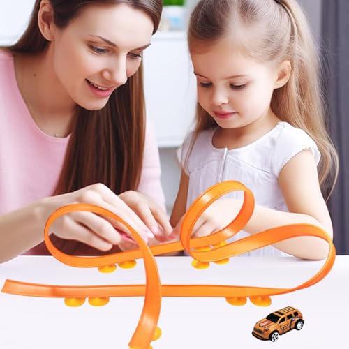Autobahnspielzeug - Flexible Autospuren für Kinder | Flexible Autos Rennstrecke, Versammlung von Track-Race-Rennen, Rampenstrecken, lustige Rennstrecke für Weihnachten, Halloween, Familienversammlunge von Generisch