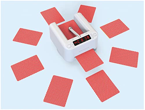 Automatischer Kartenhändler Maschine - Tragbarer 360° Rotierender Pokermischer für 2-8 Spieler, Elektrisches Spielkarten-Splitting-Gerät, Keine Shuffle-Funktion von Generisch