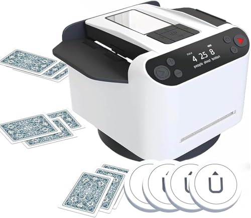 Automatischer Kartenmisch- und Dealer-Maschine – wiederaufladbarer Pokertisch-Kartenmischer mit Touch-Control-Pause, mehreren Händler-Modi, Mix-/Deal-/Anruffunktionen und Premium-Tischdecke (Farbe von Generisch