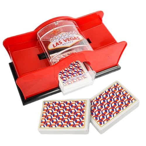 Automatischer Kartenmischer, handgekröpfte Spielkartenmischmaschine, einfacher manueller Mixer für Poker, Blackjack, Rommé, Nächte, Familienspiel, Reisen, Heimunterhaltungswerkzeug von Generisch
