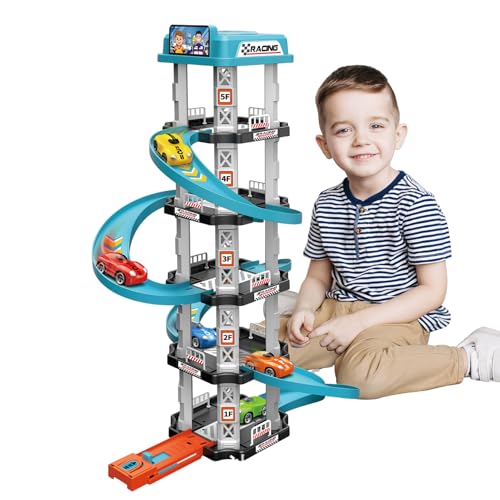 Autospielzeugparkplatz - Street Loop Playset Toy | Magnetic & Ramp Race Track Set, Racing Car Ramp Vehicle Assembly Interactive Toy für Kinder, pädagogisches Rollenspiel Spiel für und Mädchen von Generisch