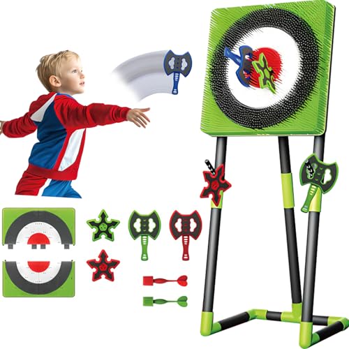 Axe Wurfspiel Set - 2 in 1 Axt Wurf & Rasen Dart Combo mit 2 Achsen, Dartscheibe, Metallrahmen, Ideal für Indoor & Outdoor Familienspaß von Generisch