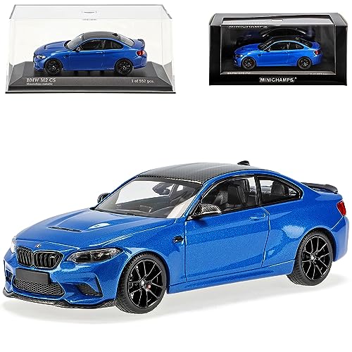 Generisch B*M*W 2er F22 M2 CS Competition Coupe Blau mit Schwarzen Felgen Modell 2013-2021 Version Ab 2020 limitiert 1 von 552 Stück 1/43 Minichamps Modell Auto von Generisch