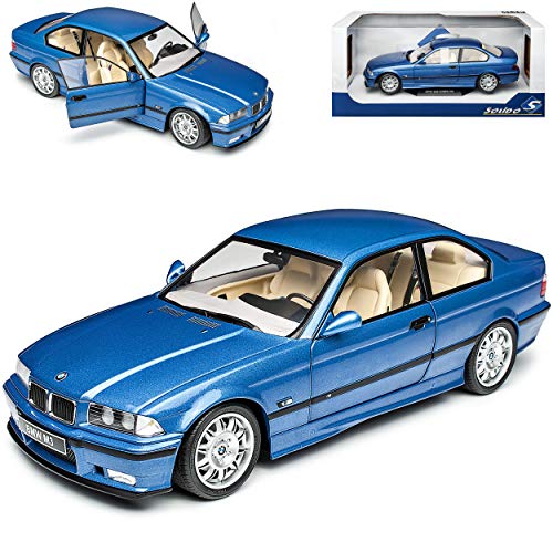 B-M-W 3er E36 M3 Coupe Estoril Blau Metallic 1990-2000 1/18 Solido Modell Auto von Generisch