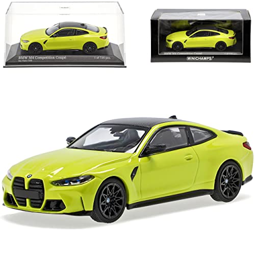 Generisch B*M*W 4er G22 M4 Competition Coupe Gelb Ab 2020 1/43 Minichamps Modell Auto von Generisch
