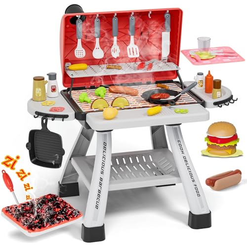 BBQ Spielküche mit Rauch, Licht & Sound – Grill Spielzeug mit Hamburger, Grillzubehör & realistischem Design – Interaktives Küchenspiel für Zuhause BBQ Spielküche mit Rauch, Licht & Sound – Grill Spielzeug mit Hamburger, Grillzubehör & realistischem Design – Interaktives Küchenspiel für Zuhause von Generisch