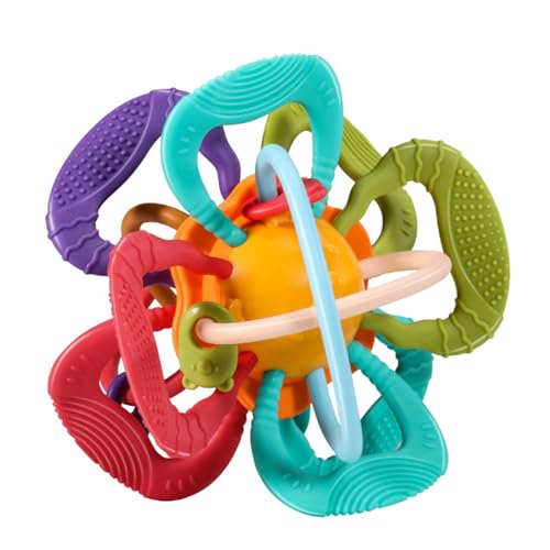 Baby Ball - Sensorisches Zahnen Spielzeug, Rassle Teether Ball | Entlasten sowie die Entwicklung ihres Sehvermögens und des Hörens unterstützen. von Generisch