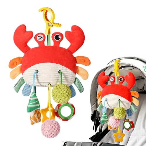 Baby Crab Pull -Seilhängespielzeug - Krabbenwagen Spielzeug mit Klemme, Spiralautositz und Kinderwagen Aktivität Baby sensorisch weich von Generisch