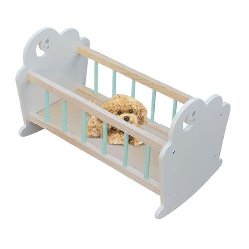 Baby Doll Bed, Doll Crib, 19.29x7.48 Inches, Perfect Size Smooth Safe Finish Realistic Wooden Miniature Sleeping Furniture, Toy Accessory for Toddler, Playtime, and Activities von Generisch