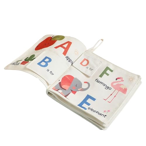 Baby Fabric Storybook - Frühes Lernen Beißtuch, interaktives Lernspielzeug, visuelle Stimulation zum Spielen | Bunte Aktivitätsbücher für Kinderzimmer, Schlafzimmer, Auto, Reisen, Balkon, Einkaufen von Generisch