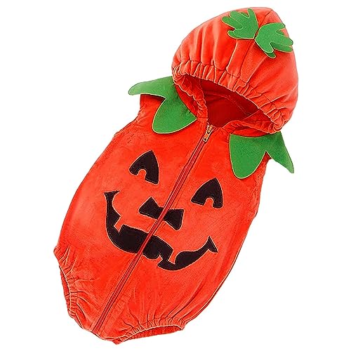Baby Halloween Kostüm Kürbis Kostuem Unisex Jungs Mädchen Strampler Neugeborene Ärmelloses Pumpkin Druck Costume Feiertage Party Meine Ersten Halloween 0-6 Monate von Generisch