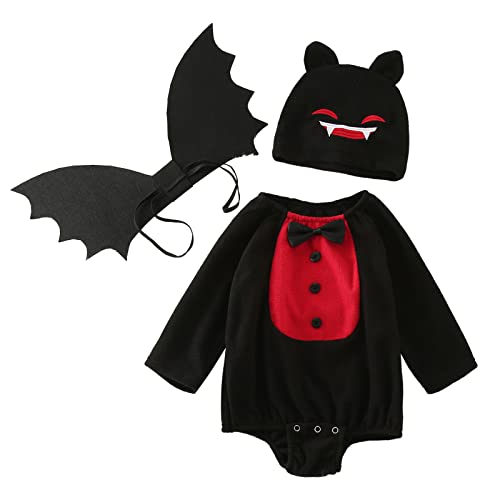 Baby Halloween Kürbiskostüm, Halloween Kostüm Baby Kleidung Jungen Mädchen Pumpkin Body Overall Pumpkin Top Outfit Kostüm Strampler Bodysuit Jumpsuit Sets für Neugeborenes 0-24 (Red-21, 12-18 Months) von Generisch