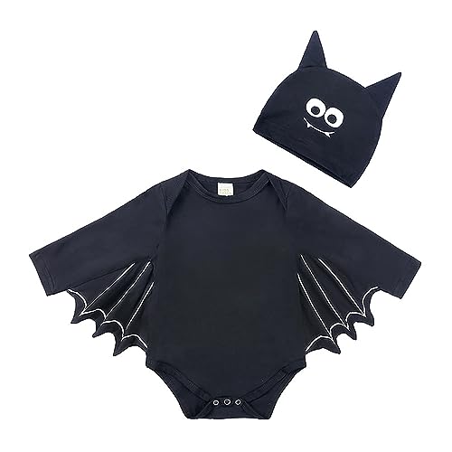 Baby Halloween Kürbiskostüm, Halloween Kostüm Baby Kleidung Jungen Mädchen Pumpkin Body Overall Pumpkin Top Outfit Kostüm Strampler Bodysuit Jumpsuit Sets für Neugeborenes 0-24 Monate (12-18 Months) von Generisch