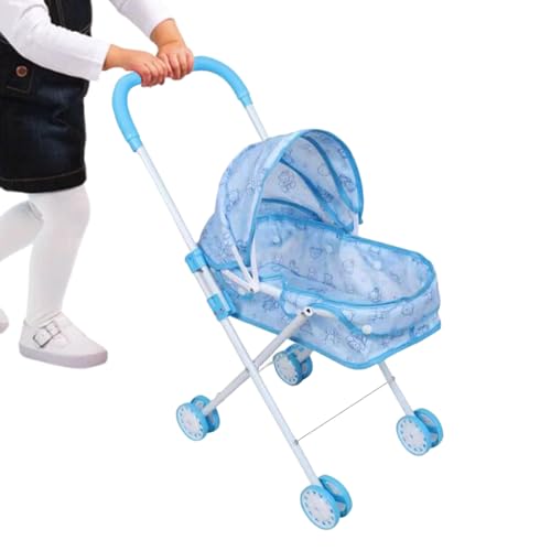 Baby Kinderwagen Für Puppen - Kinderwagen Mit Sonnendach - Klappbarer Spielzeug,Für Mädchen Rollenspiel Haus Party Geburtstag von Generisch