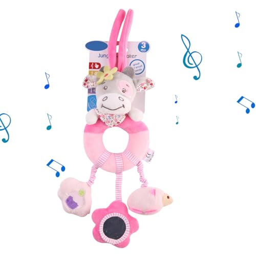 Baby Kinderwagen -Kinderwagenspielzeug | Hängende Rasselspielzeug | Tierwagen Rasselbehänge | Plüsch Kinderwagen Spielzeugdekor Für Kinderwagen Süße Plüsch -Tierklapper Für Mädchen, Kleinkindbe von Generisch