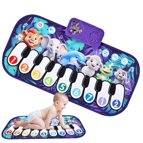 Baby Klaviermatte, Klaviermatte, Tragbares Fußbodenklavier mit Tierklängen, -Musikinstrumente, Kriechspielzeug, Keyboard -Lernspielzeug für Zuhause und Schule von Generisch