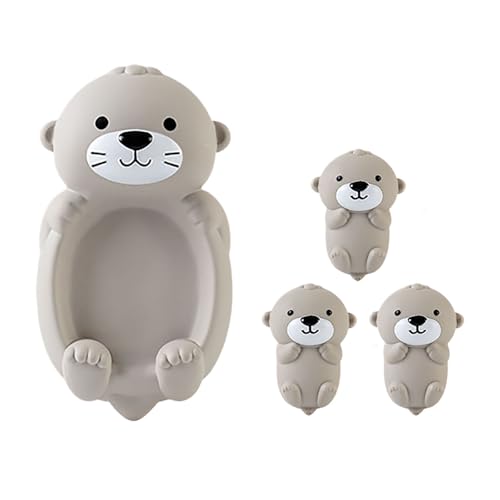 Baby-Otter-Spielzeugset mit Einer großen Mutter und DREI kleinen Babys, versiegeltes schwimmendes Badespielzeug, Geschenk für Jungen und Mädchen von Generisch