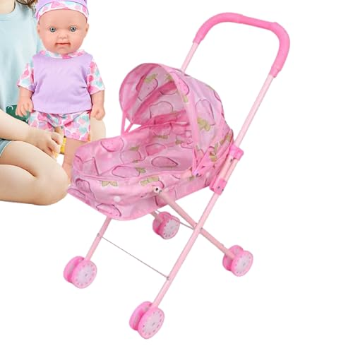 Baby Puppenwagen Spielzeug,Spielzeug Kinderwagen Mit Verdeck Zum Rollenspiel - Rollenspiel Klappbarer Schiebewagen - Für Mädchen Reise Party Zuhause Geburtstag Schule Outdoor Baby Puppenwagen Spielzeug,Spielzeug Kinderwagen Mit Verdeck Zum Rollenspiel - Rollenspiel Klappbarer Schiebewagen - Für Mädchen Reise Party Zuhause Geburtstag Schule Outdoor von Generisch