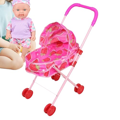 Baby Puppenwagen Spielzeug - Kinderwagen Für Puppen Mit Sonnendach,Klappbarer Spielzeug Kinderwagen | Für Mädchen Reise Party Zuhause Geburtstag Schule Outdoor von Generisch