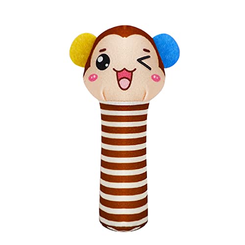 Baby Rassel Greifling Sensorisches Knisterspielzeug Plüsch Cartoon Tier mit Klingel Glocke Weicher Flock Stoff Spielzeug für Neugeborene Kleinkinder Ab 0 3 6 9 12 Monate von Generisch
