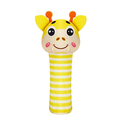 Baby Rassel Greifling Sensorisches Knisterspielzeug Plüsch Cartoon Tier mit Klingel Glocke Weicher Flock Stoff Spielzeug für Neugeborene Kleinkinder Ab 0 3 6 9 12 Monate von Generisch