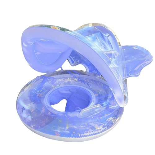 Baby Schwimmring Premium Schwimmhilfe Sicherer Schwimmreifen für Kleinkinder mit Sonnendach Abnehmbaren Sonnenschutz Verstellbare Schultergurte Aufblasbarer Baby Schwimmtrainer für ab 3-36 Monate von Generisch
