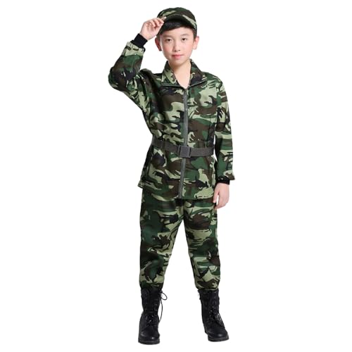 Baby Set Neugeborene Kleidung Militärkostüme, Tarnuniformen für Jungen Musselin Shorts Baby (Green, 9-10 Years) von Generisch