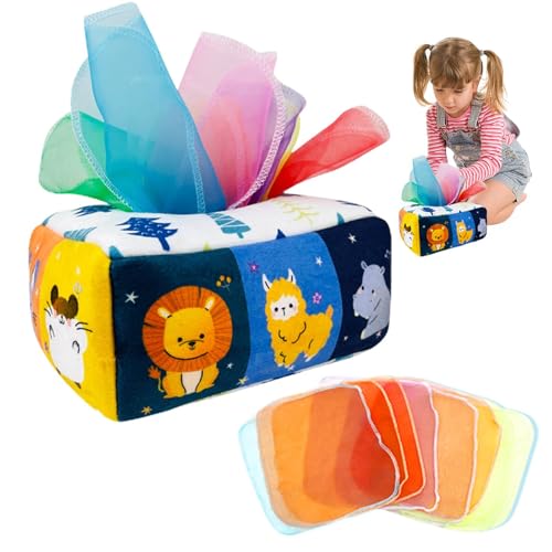 Baby Tissue Box Spielzeug, Sensorisches Spielzeug Mit 8 Seidenschals,Sensorische Ziehung Entlang Baby-Taschentuchbox,6-12 Monate Muss,Spielzeug Für Mädchen Weihnachtsduschen Geschenk Baby Tissue Box Spielzeug, Sensorisches Spielzeug Mit 8 Seidenschals,Sensorische Ziehung Entlang Baby-Taschentuchbox,6-12 Monate Muss,Spielzeug Für Mädchen Weihnachtsduschen Geschenk von Generisch