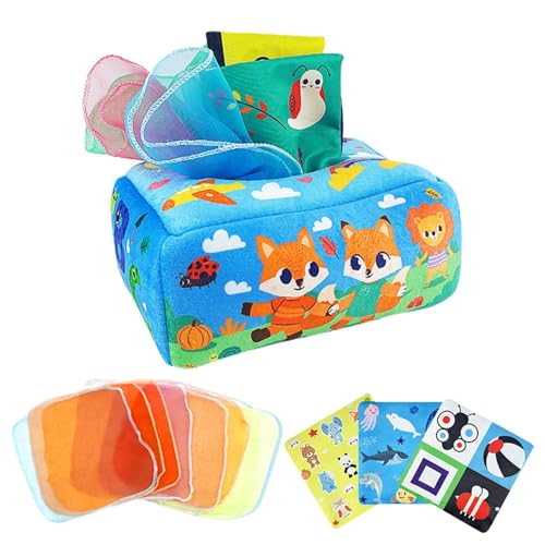 Baby Tissue Box Spielzeug, Sensorisches Spielzeug Mit 8 Seidenschals,Sensorische Ziehung Entlang Baby-Taschentuchbox,6-12 Monate Muss,Spielzeug Für Mädchen Weihnachtsduschen Geschenk Baby Tissue Box Spielzeug, Sensorisches Spielzeug Mit 8 Seidenschals,Sensorische Ziehung Entlang Baby-Taschentuchbox,6-12 Monate Muss,Spielzeug Für Mädchen Weihnachtsduschen Geschenk von Generisch