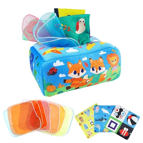 Baby Tissue Box Toy, Monte-ssori Tissue Box Toy, Sensorisches Spielzeug Für Babys, 6-12 Monate Sensorisches Babyspielzeug Mit Spiegel, Weiches Crinkle-Spielzeug Für Kleinkindkinder Baby Tissue Box Toy, Monte-ssori Tissue Box Toy, Sensorisches Spielzeug Für Babys, 6-12 Monate Sensorisches Babyspielzeug Mit Spiegel, Weiches Crinkle-Spielzeug Für Kleinkindkinder von Generisch