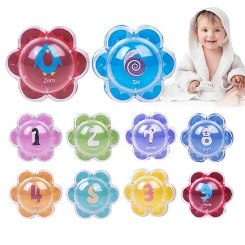 Babybadspielzeug - Bildungsbadspielzeug | Schwimmende Poolbälle | Kinder Sensorische Spiele Badewanne Schwimmnummer Set Für Duschpool -Badezimmer Vorschule, Kinderbad Schwimmend Ballbad Spielzeug von Generisch