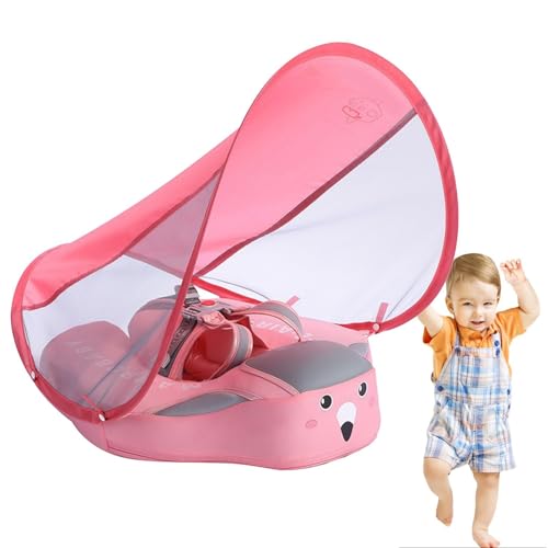 Babypool Float mit Baldachin - Schwimmringsitz für Kleinkinder | Verstellbarer Sonnenschutz Floatie für Wasserspaß und Sicherheit | Vielseitiger Babyschwimmtrainer für den Pool und den Strandgebrauch von Generisch