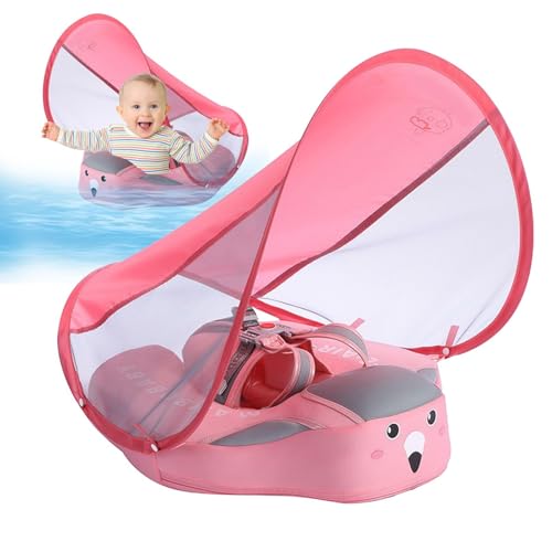 Babypool mit Baldachin schweben | Aufblasbares Babyschwimmschwimmschwimmer mit UPF50+ Sonnenschutz, abnehmbare Baldachin-Sicherheitsschnuckle aufblasbare Kinderpool schwimmt für Kinder 3-24 Monate von Generisch