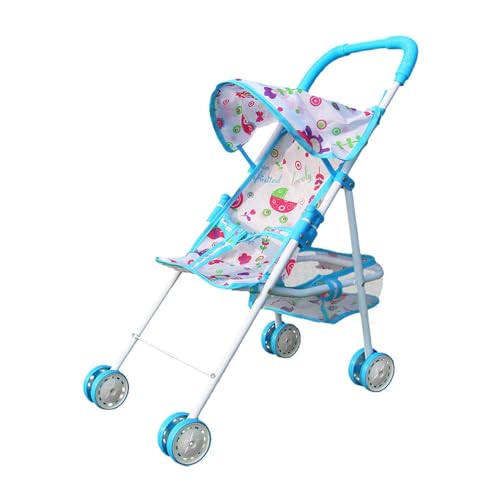 Babypuppen-Kinderwagen – Baby-Kinderwagen-Spielzeug | Puppenwagen-Set für Kinder, Kinderwagen mit Simulationspuppe, robuster Spielwagen mit Sicherheitsgurt, Rollenspiel-Puppenbuggy von Generisch