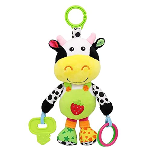 Babyspielzeug für 0, 3, 6, 9, 12 Monate Baby Soft Plüsch Rassel Hängende Kinderwagen Babyspielzeuge Kleinkindspielzeug mit Klingel Glocke Kinderbett für Neugeborene Kleinkinder (Green, One Size) von Generisch