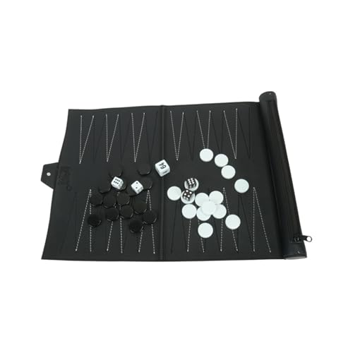 Backgammon -Sets | PU Leder Roll-up Classic Brettspiel | Tragbares Backgammon -Reise -Design -Set | Langlebige Schachstil -Klammer | Familienspiel für Zuhause, Picknick, Urlaub, Party Backgammon -Sets | PU Leder Roll-up Classic Brettspiel | Tragbares Backgammon -Reise -Design -Set | Langlebige Schachstil -Klammer | Familienspiel für Zuhause, Picknick, Urlaub, Party von Generisch