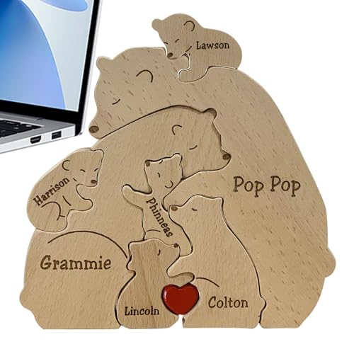 Bären-Puzzles,Puzzles In Tierform,Holzpuzzles Tischdekoration - Pädagogische Hölzerne Tierpuzzle-Bär-Bausteine, Tischdekoration Für -Wohnzimmer, Schlafzimmer, Nachttisch, Bücherregal, Schreibtisch Bären-Puzzles,Puzzles In Tierform,Holzpuzzles Tischdekoration - Pädagogische Hölzerne Tierpuzzle-Bär-Bausteine, Tischdekoration Für -Wohnzimmer, Schlafzimmer, Nachttisch, Bücherregal, Schreibtisch von Generisch
