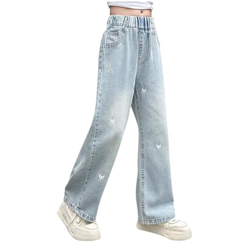 Baggy-Jeans für Jungen, Mädchen, 9 Jahre, Sternen-Stickerei, weites Bein, Vintage-Denim-Hose, hohe Taille, dehnbare Hose, volle Länge, Loungewear, Hose, lässig, Y2K, Palazzo, Streetwear Baggy-Jeans für Jungen, Mädchen, 9 Jahre, Sternen-Stickerei, weites Bein, Vintage-Denim-Hose, hohe Taille, dehnbare Hose, volle Länge, Loungewear, Hose, lässig, Y2K, Palazzo, Streetwear von Generisch