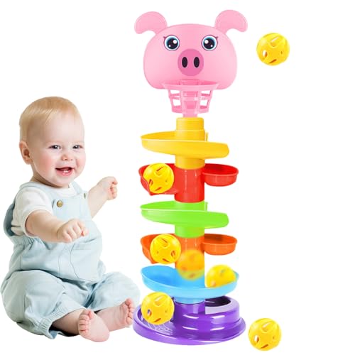 Ball Drop -Spielzeug - 6 Schichten süßer Rolling Ball Tower mit 5 Bällen | Vorschullernspiele, pädagogische tragbare abnehmbare frühe Entwicklungsversorgung für den Kindergarten in der Wohnung von Generisch