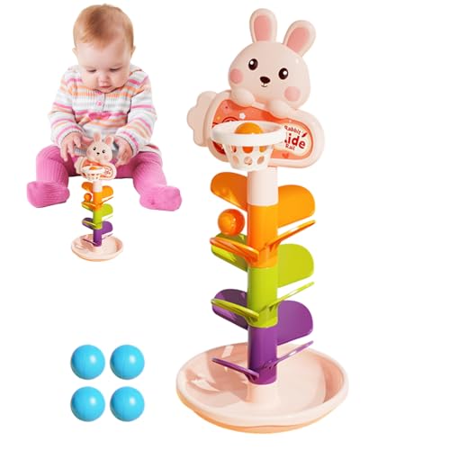 Ball Drop Toy, Ball Drop Toys Kleinkind, interaktiver Basketball -Ramp -Aktivitäts Track, 12,99 Zoll Lernpädagogik für Geburtstag, Babyspiel und Fähigkeitenentwicklung von Generisch