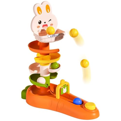 Ball Tower Toy, Ball Drop -Spielzeug, 5-Layer Spiral Tower Toy Ball Drop Basketballspiel, Hasenform Rolling Track Towers, Stapelspiele für die Hand-Augen-Koordination stapeln von Generisch