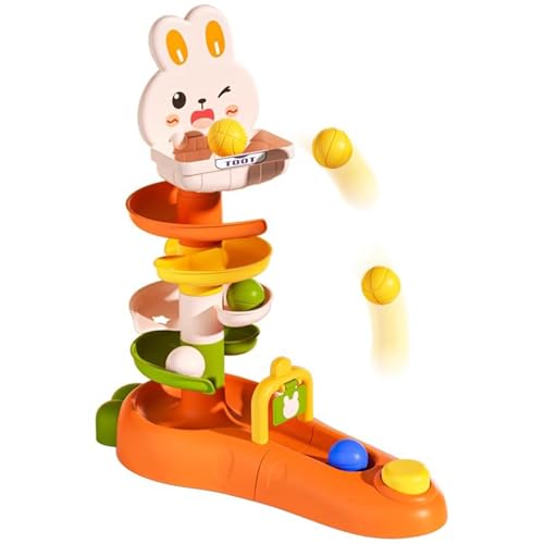Ball Track Toy, 5-Layer Spiral Tower Toy Ball Drop, Bunny Shape Basketball Game, Educational Activities, Stacking Games with 3 Balls for Boys, Girls, Fun Learning to Kids Ball Track Toy, 5-Layer Spiral Tower Toy Ball Drop, Bunny Shape Basketball Game, Educational Activities, Stacking Games with 3 Balls for Boys, Girls, Fun Learning to Kids von Generisch