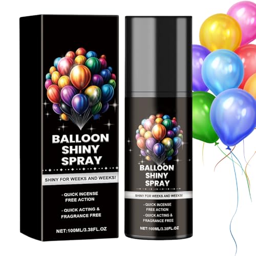 Ballon-Hochglanzspray – 100 ml Glanzspray für brillante Oberfläche | Aufhellendes Spray für Ballons mit langanhaltendem Effekt | Glanzverstärker für Dekorationen bei Feiern und Events Ballon-Hochglanzspray – 100 ml Glanzspray für brillante Oberfläche | Aufhellendes Spray für Ballons mit langanhaltendem Effekt | Glanzverstärker für Dekorationen bei Feiern und Events von Generisch