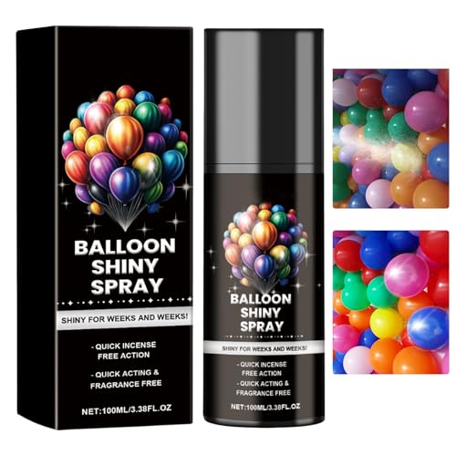 Ballon Shine Spray - 100 Ml Gloss Enhancer Für Partyballons, Glänzende Schutzpolitur | Heller Glühfinisher Mist, Langlebiger Versiegelungs -Conditioner, Langlebiger Glatte Glanzflüssigkeitsbehandlung Ballon Shine Spray - 100 Ml Gloss Enhancer Für Partyballons, Glänzende Schutzpolitur | Heller Glühfinisher Mist, Langlebiger Versiegelungs -Conditioner, Langlebiger Glatte Glanzflüssigkeitsbehandlung von Generisch