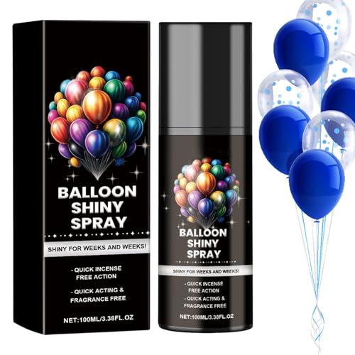 Ballon-Spray für glänzende Luftballons – Klarlack-Verstärker, Anti-Trübungs-Formel | 100 ml Ballon-Behandlung schafft brillanten Glanz für Partydekorationen Ballon-Spray für glänzende Luftballons – Klarlack-Verstärker, Anti-Trübungs-Formel | 100 ml Ballon-Behandlung schafft brillanten Glanz für Partydekorationen von Generisch