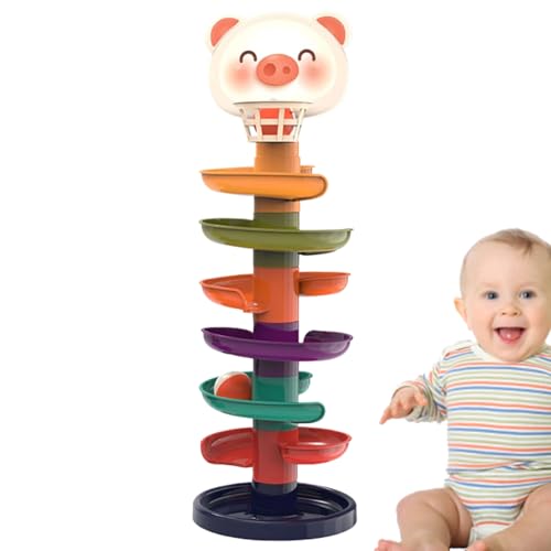 Ballspurspielzeug - Tragen Sie resistenter Ball Trrack Rolling Tower Toy | Bequemer farbenfroher Stapelschlag mit rotierenden Spaß | Frühe Bildung Toyy für Kinder, Babys, Kleinkinder von Generisch