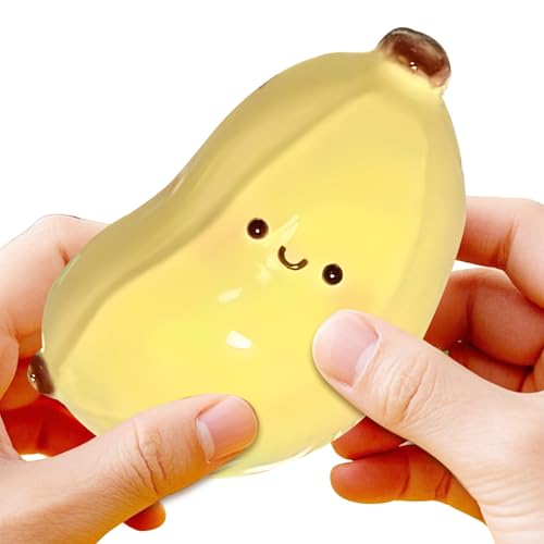 Banana Squeeze Toys, Soft Fruit Sensory Fidget Ball, Realistic Banana Stress Toy for Kids Teens Adults, Fun Calming Hand Toy for Office Classroom Home School Travel or Party Favor Banana Squeeze Toys, Soft Fruit Sensory Fidget Ball, Realistic Banana Stress Toy for Kids Teens Adults, Fun Calming Hand Toy for Office Classroom Home School Travel or Party Favor von Generisch