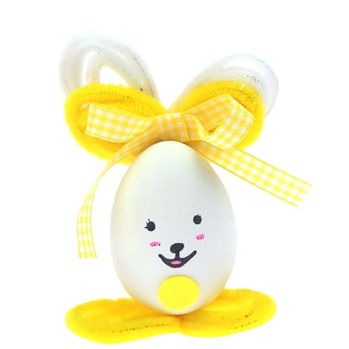 Bastelset Für Erwachsene DIY-Ostereier, Osterhasen-Dekor, Osterdekoration, Ornament, Kinderspielzeug, Schreibtisch-Dekor, Mini-Gartenstatuen, Kleiner Osterhase, Bastelschürzen (Yellow, One Size) von Generisch